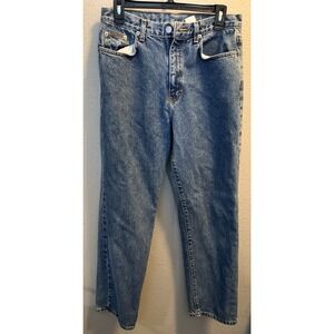 Vtg 90s Calvin Klein Easy Fit Jeans 10 Made in USA Double Stone Wash‎ High Rise